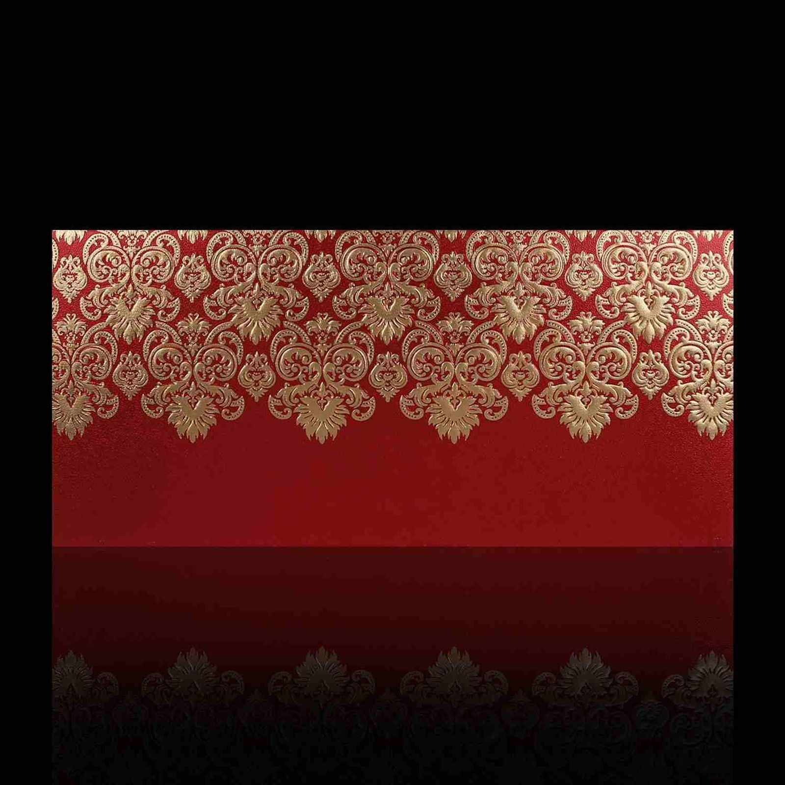 Classic Red Shading With Gold Foiling Blossom Theme Wedding Card - KNKZ02440-1