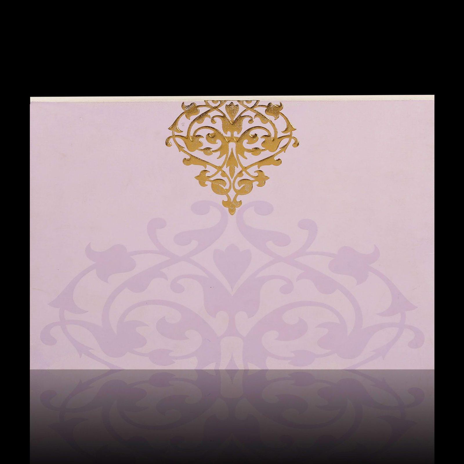 Alluring Gold Foiling Blossom Theme With Violet Shading Wedding Card - KNKZ2360-4 KNKZ2360