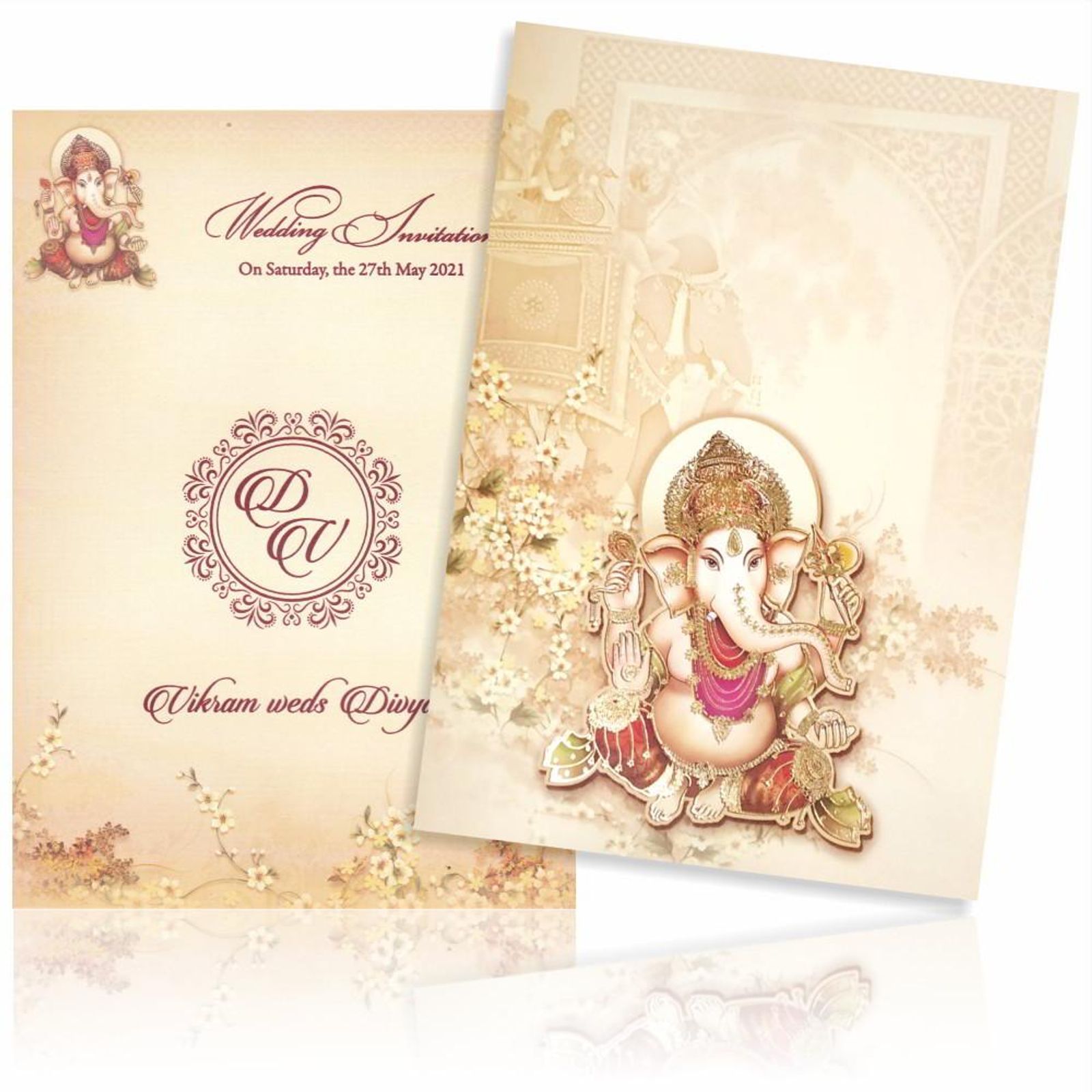 Enchanting Yellow Cream Shading Invitation Card-KNPP678S-3