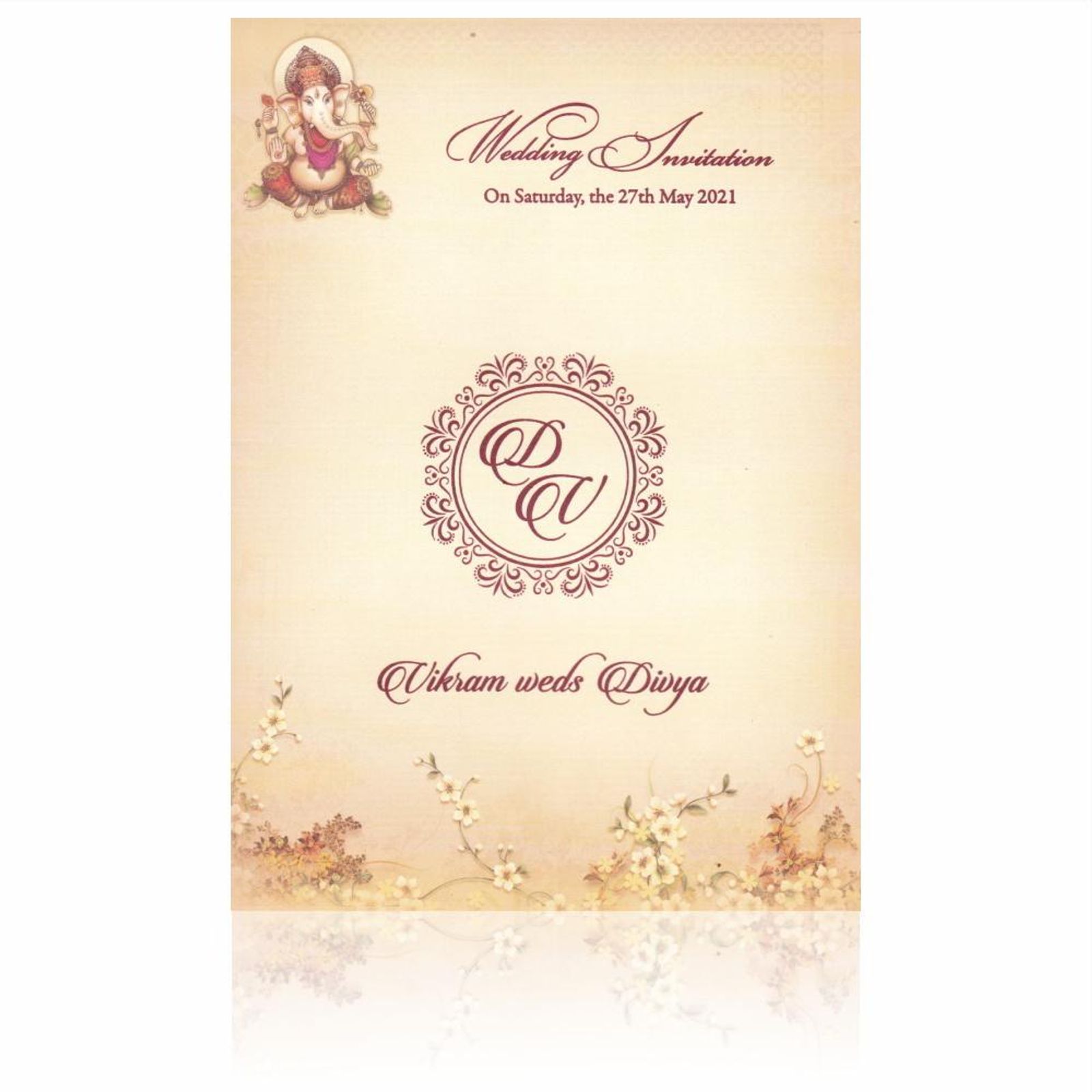 Enchanting Yellow Cream Shading Invitation Card-KNPP678S-2