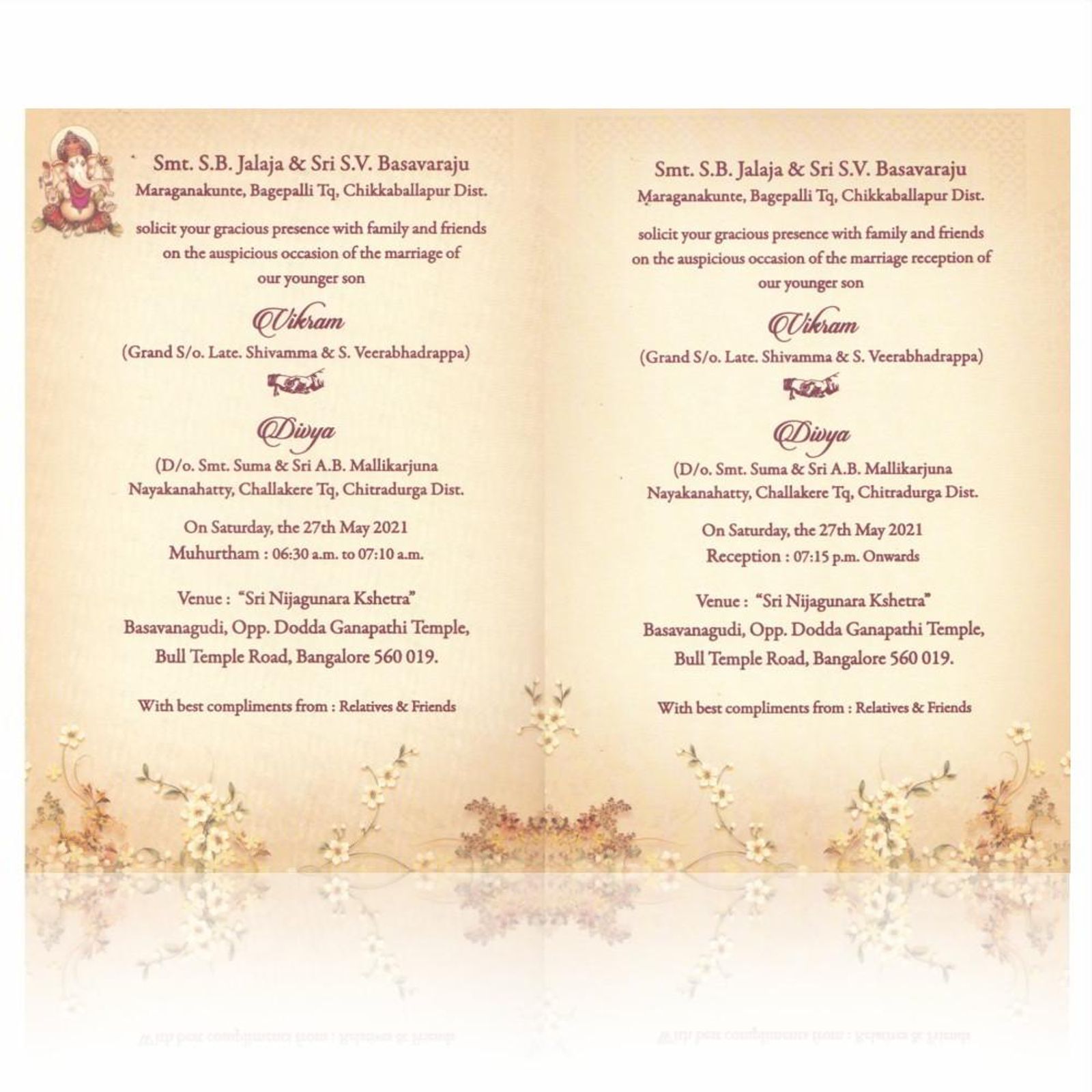 Enchanting Yellow Cream Shading Invitation Card-KNPP678S-4