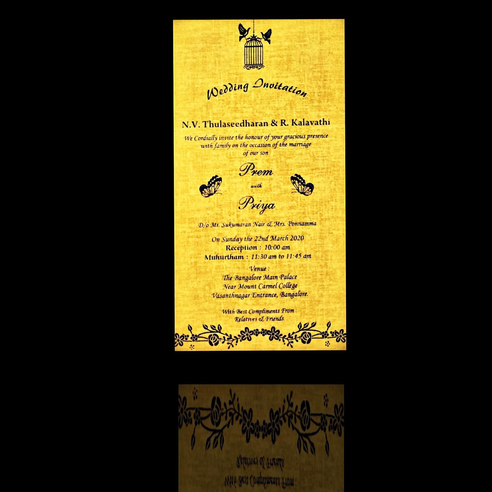 Beautiful Blue Shading With Single Sheet Invitation Card-KNS025BG-4