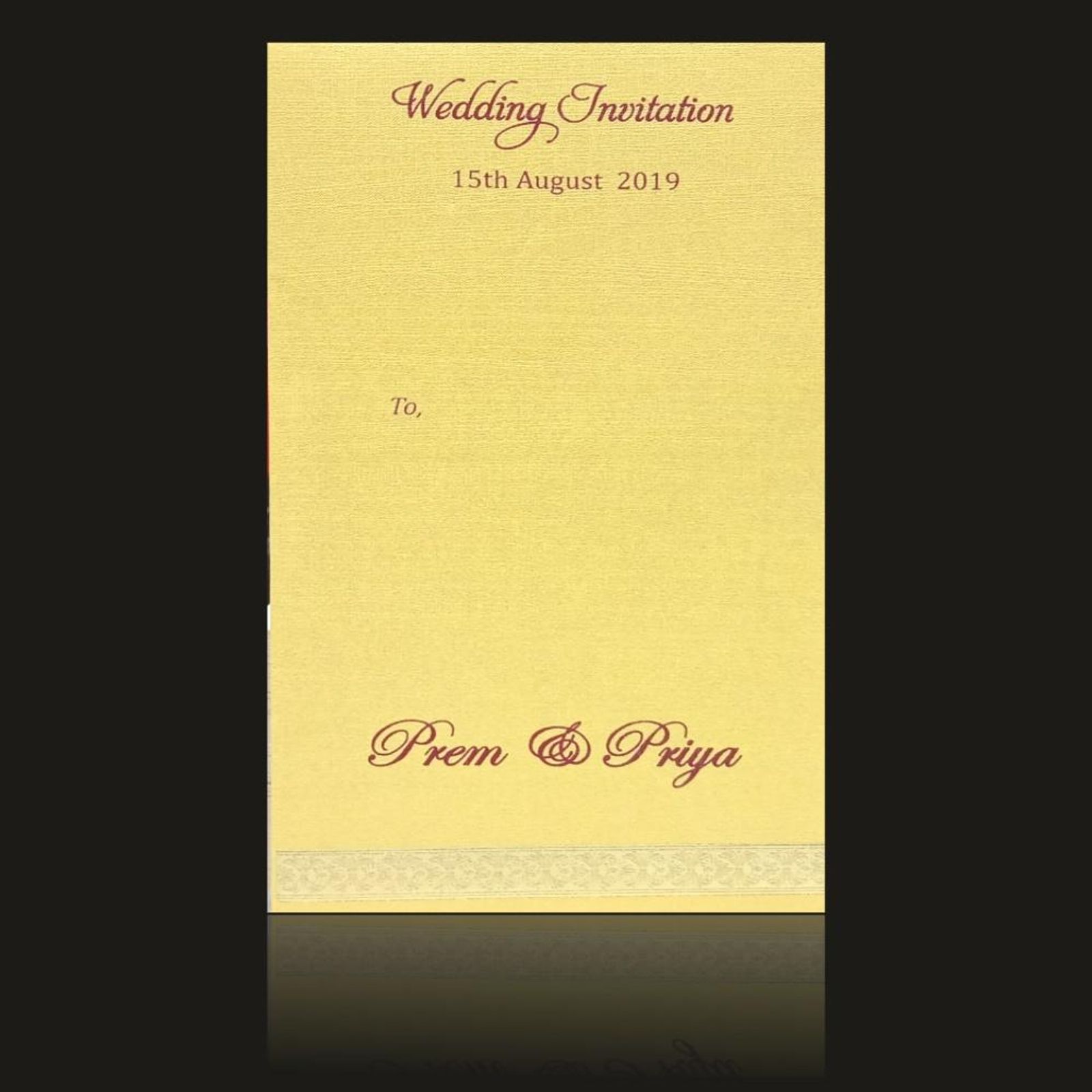 Bright Red Shading Single Sheet Personal Wedding Card-KNS9001R-0