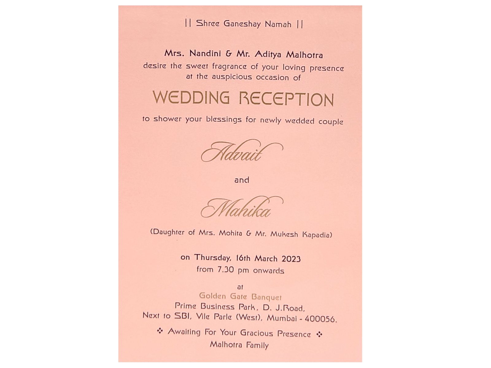 Invitation Card - KRC05400-1