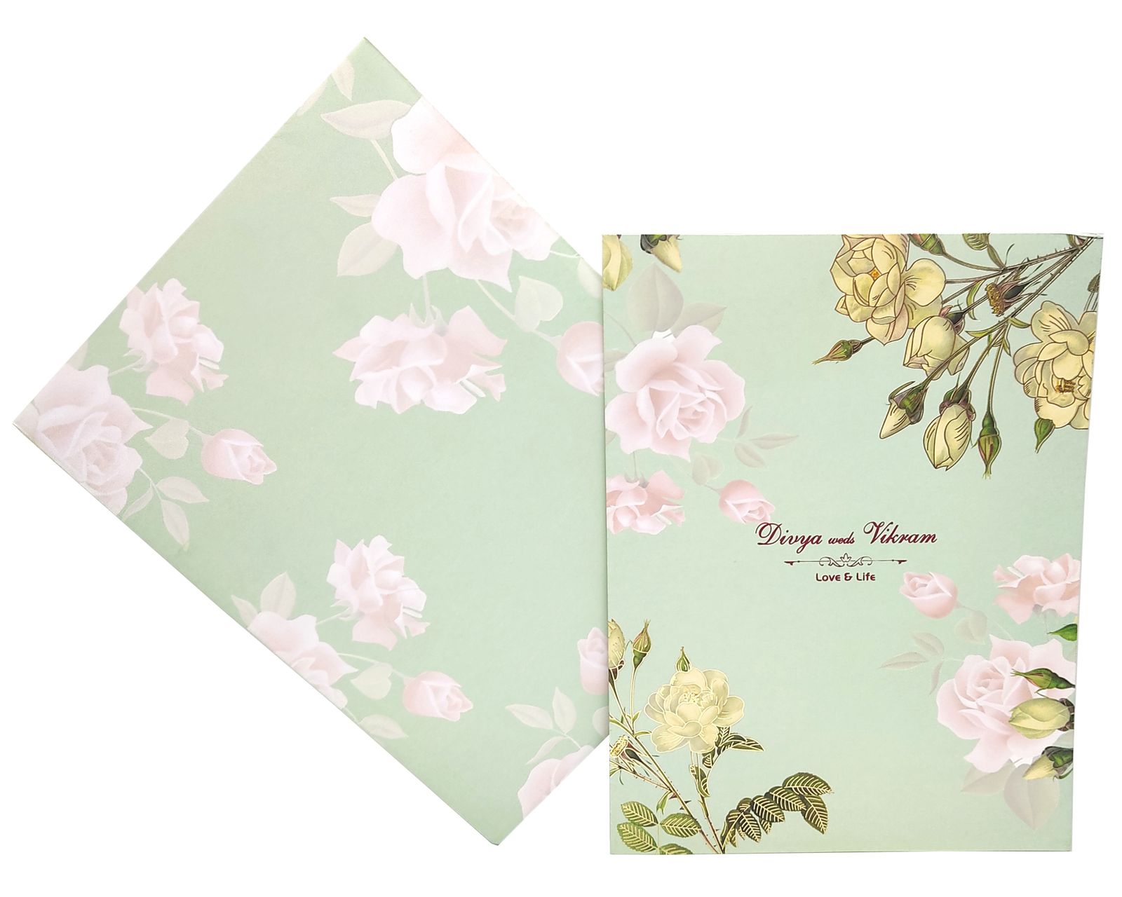 Green Abstract Floret In Jumbo Size With Pink Flowers-2 Green Abstract Floret In Jumbo Size With Pink Flowers-2