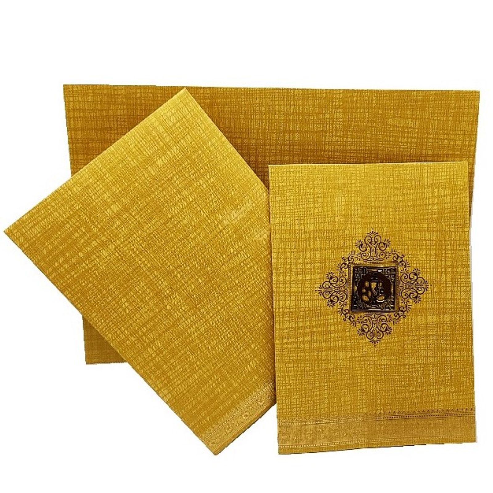 Alluring Blue Shading With Gold foiling Floral Theme Wedding Card-KNCM15BG-0