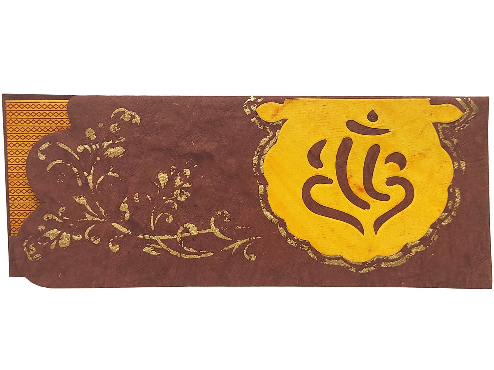 Invitation Card - Yellow and Maroon divine Ganesha Invitation Card-KNK2693-1