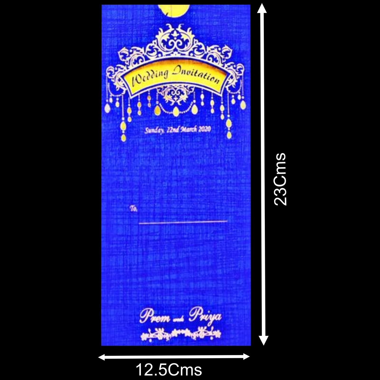 Beautiful Blue Shading With Single Sheet Invitation Card-KNS025BG-0