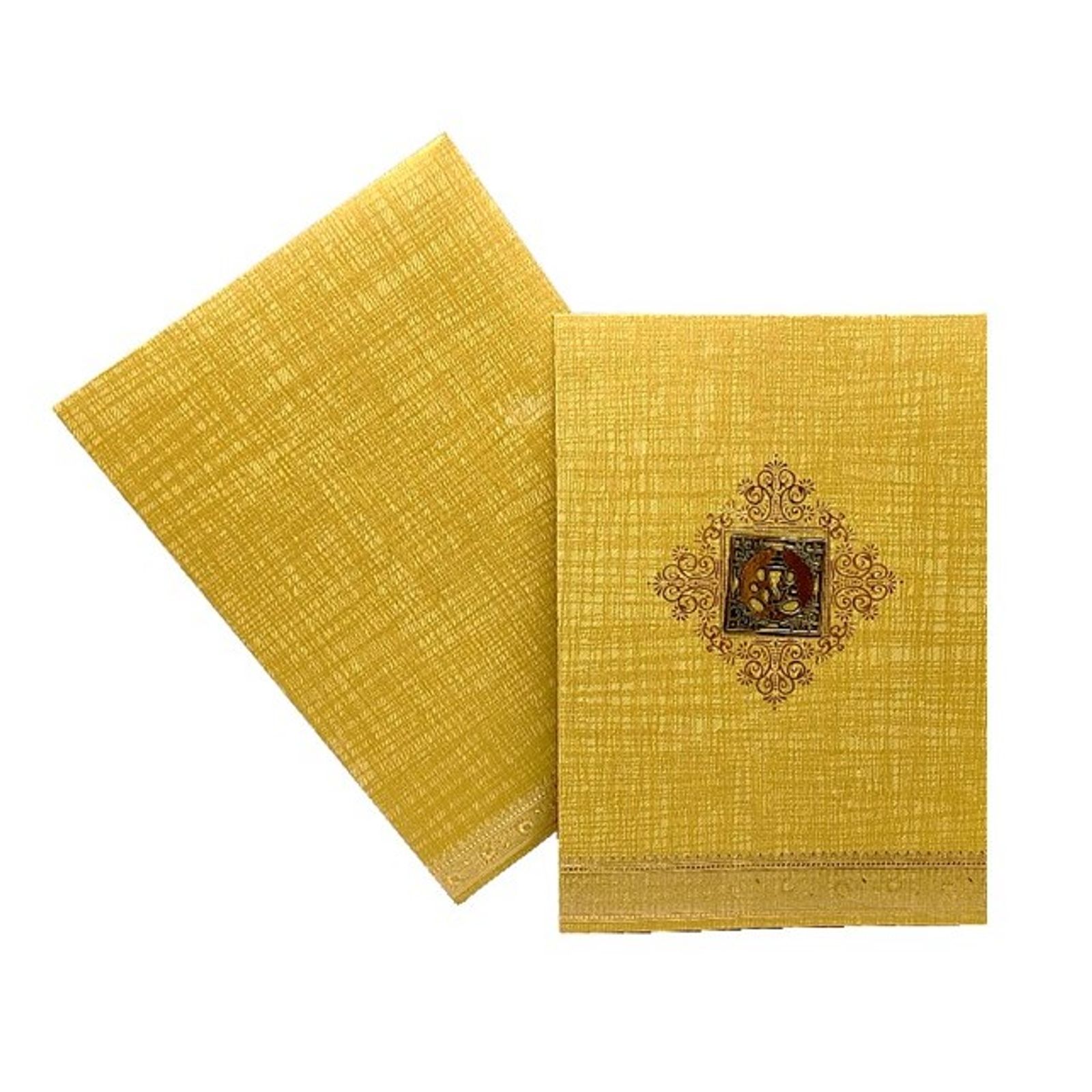 Alluring Blue Shading With Gold foiling Floral Theme Wedding Card-KNCM15BG-5