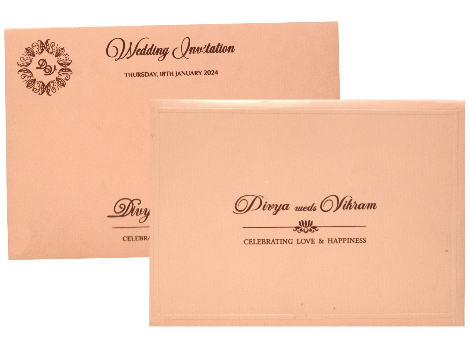 Splendid Blue Shading With Padding Invitation Card-KNPR3501P-4