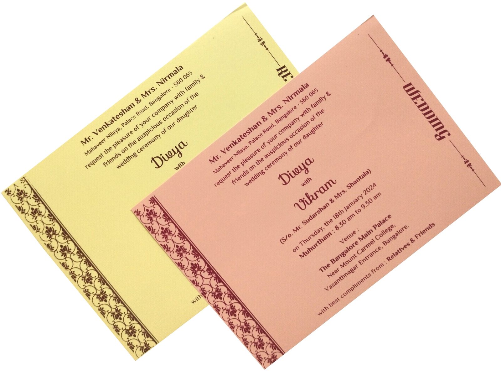 Splendid Blue Shading With Padding Invitation Card-KNPR3501P-1